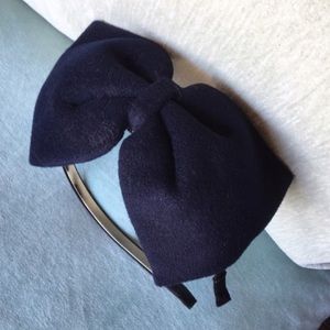 Navy Blue Giant Felt Bow Headband